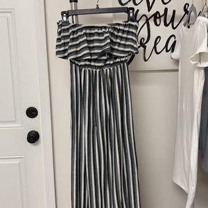Strapless Striped Sun Dress
